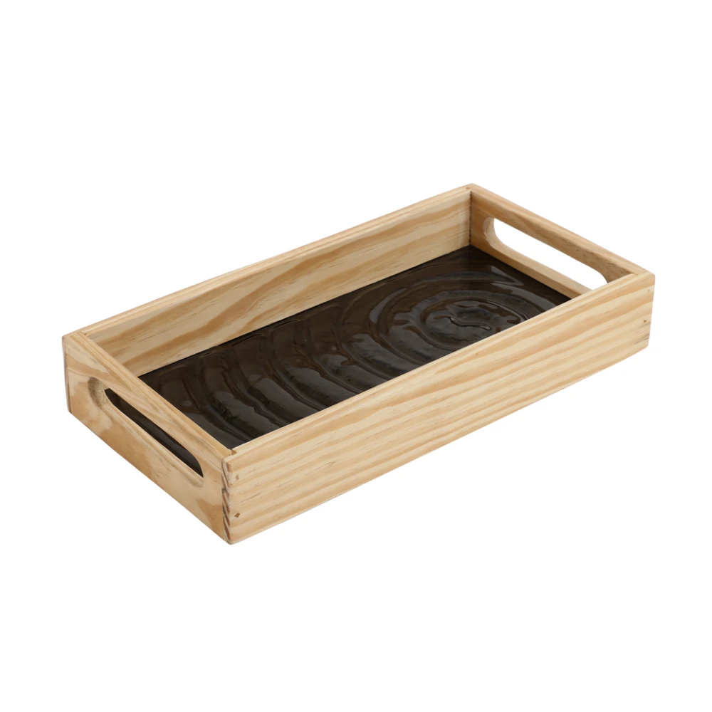 Duran Black Spiral Serving Tray in Black & Blue