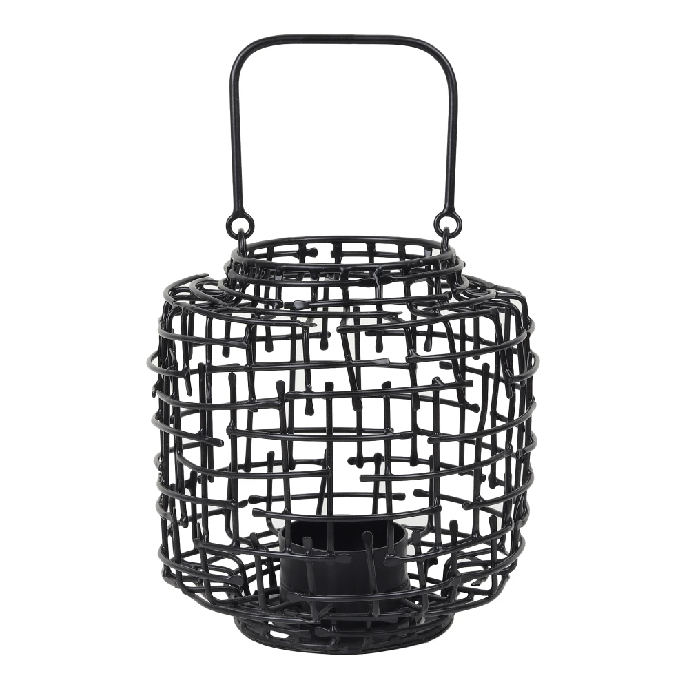 Basketweave Gold & Black Tea Light Holder