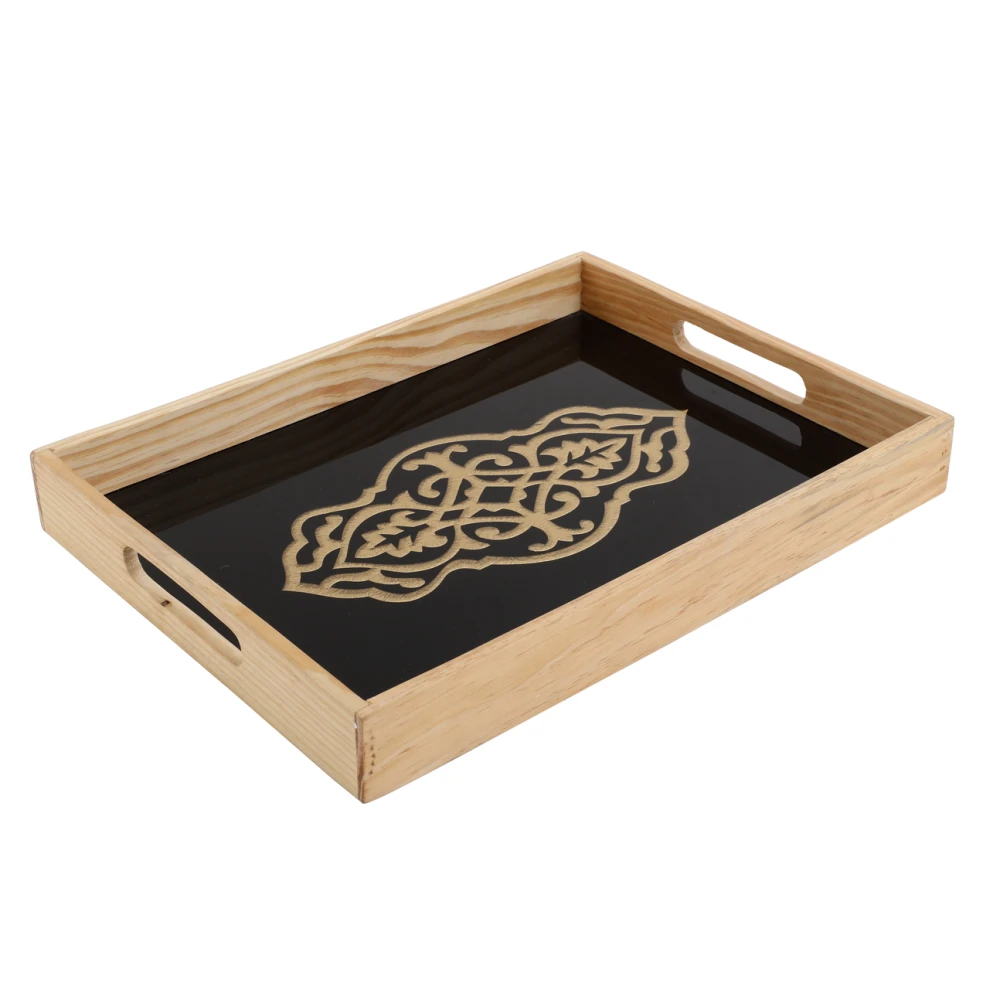Zamora Embossed Glass serving Tray in Black & White