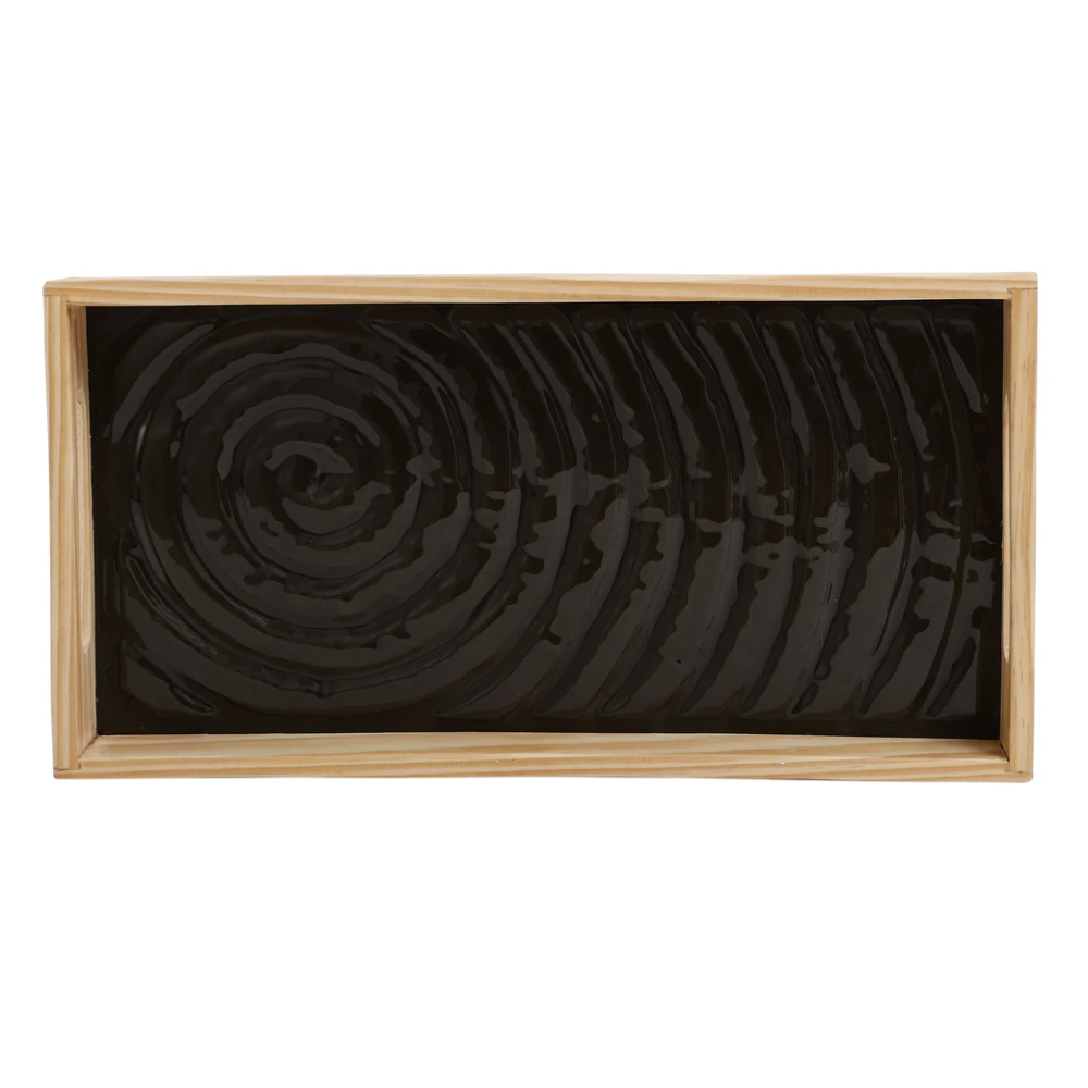 Duran Black Spiral Serving Tray in Black & Blue
