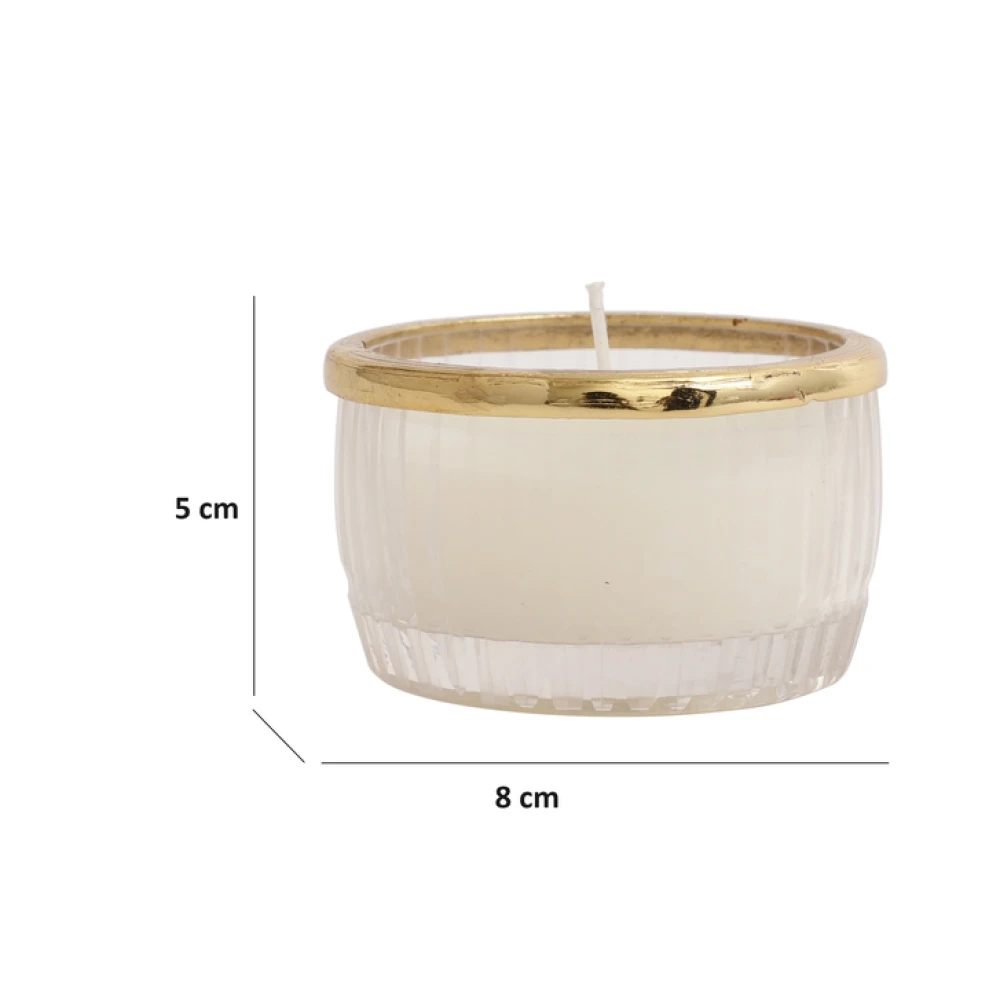 Snowy whisper scented candle glass jar with Golden Ring