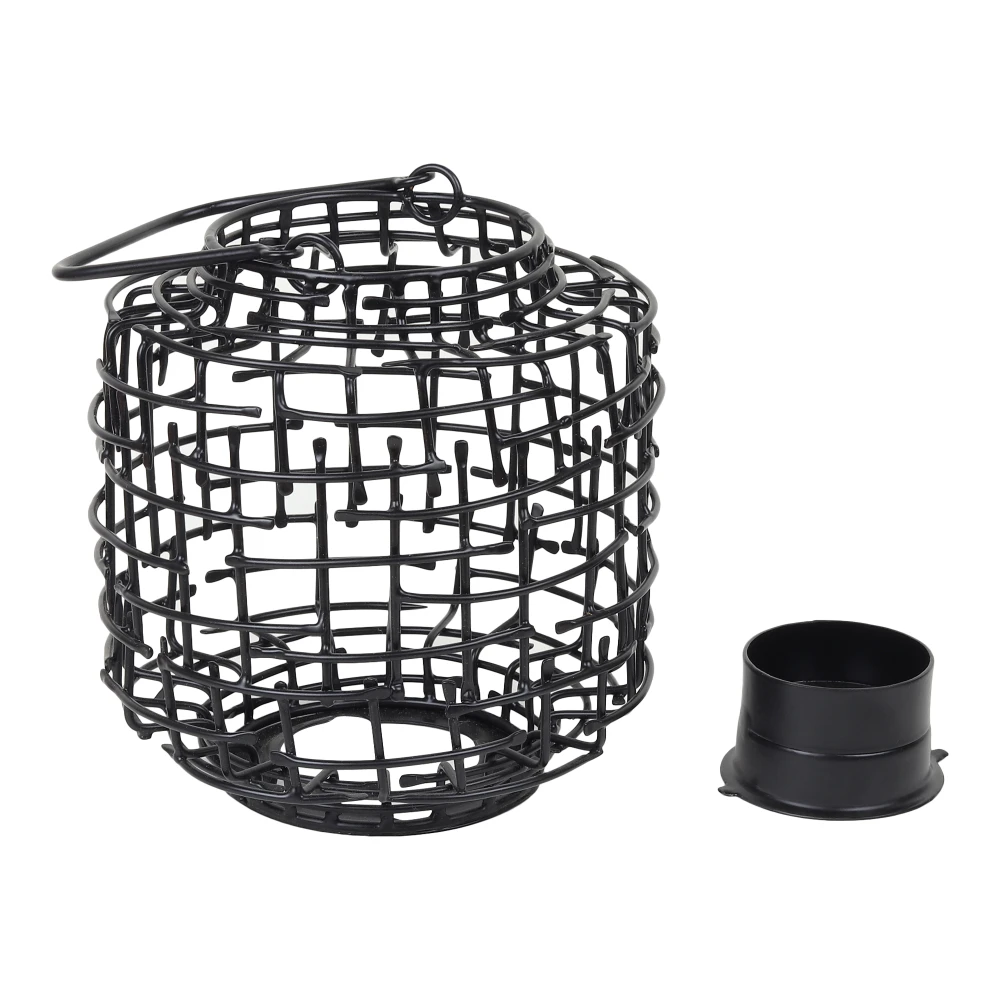 Basketweave Gold & Black Tea Light Holder