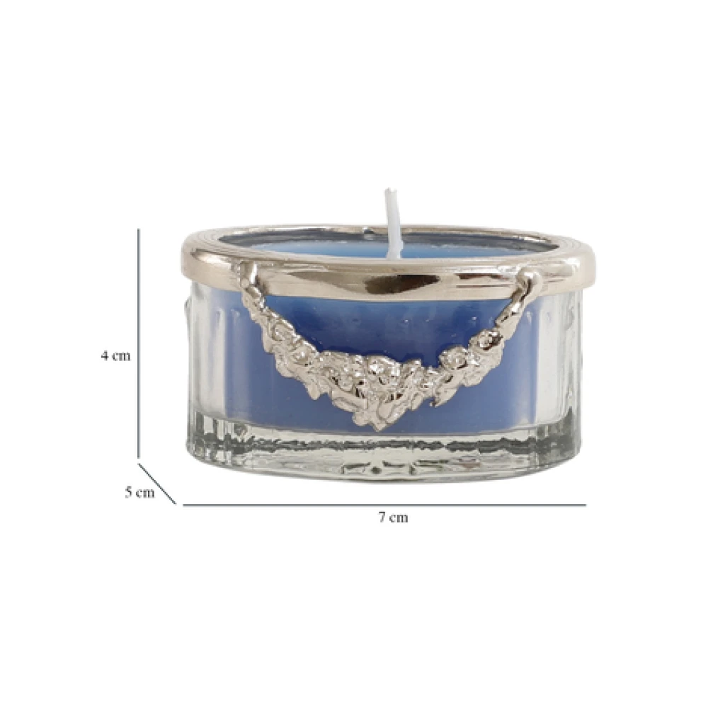 snowy whisper white scented candle jar with silver Ring