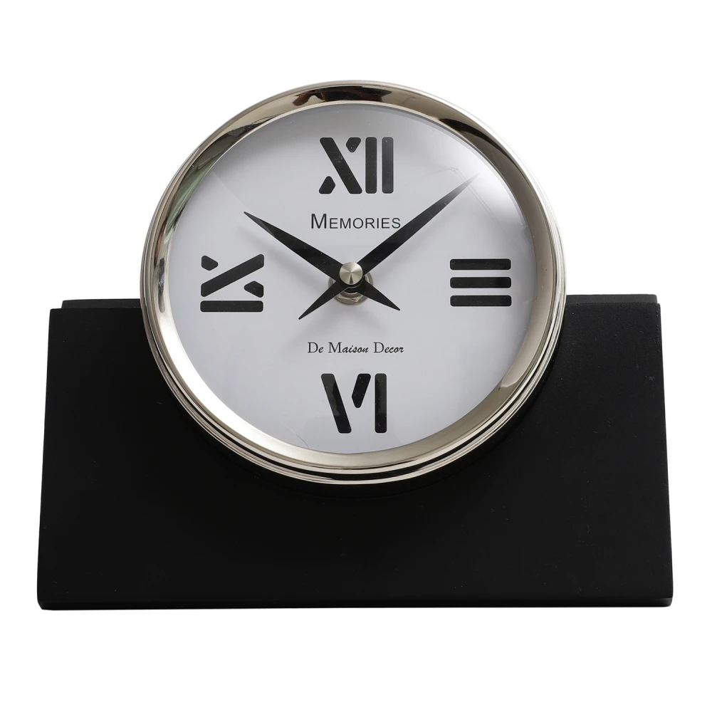 Varner Table clock in Silver & Gold Black