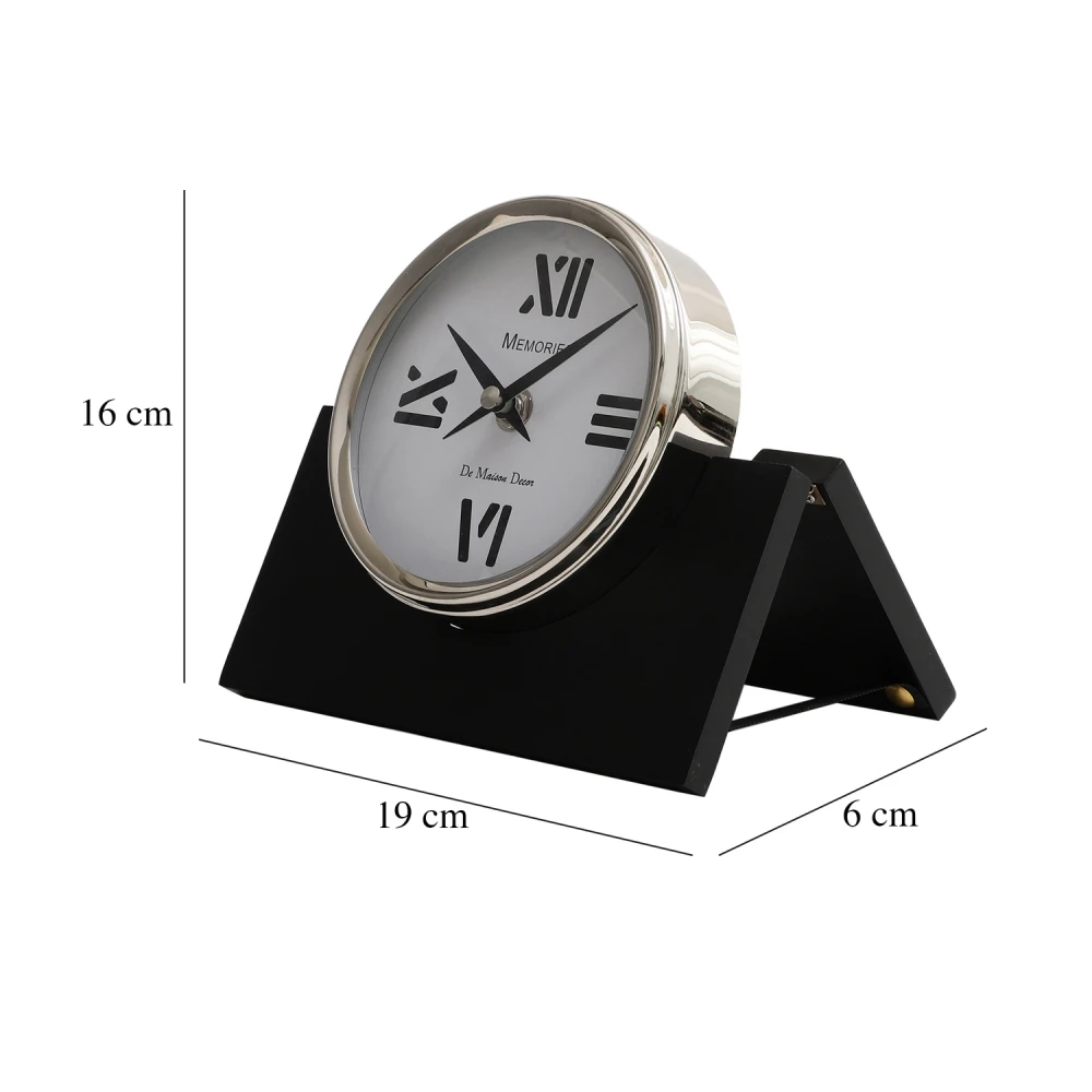 Varner Table clock in Silver & Gold Black