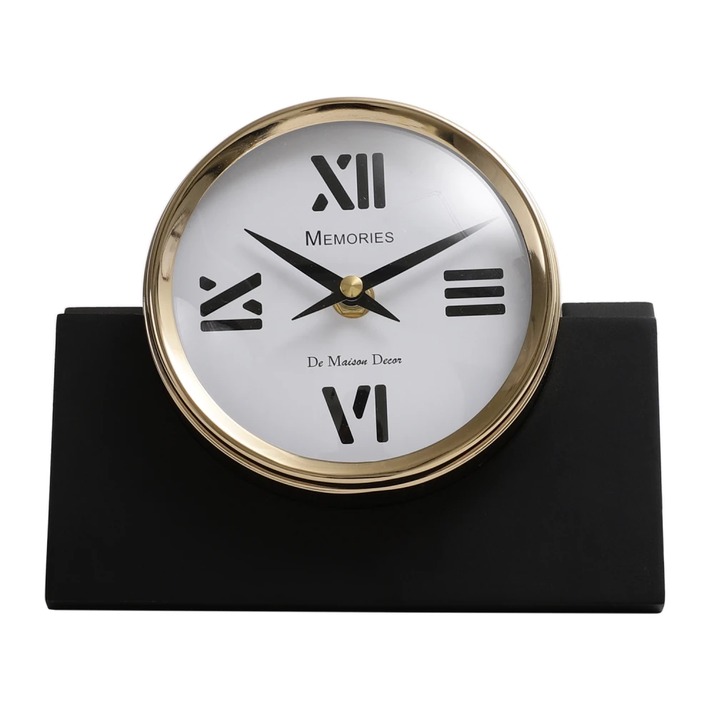 Varner Table clock in Silver & Gold Black