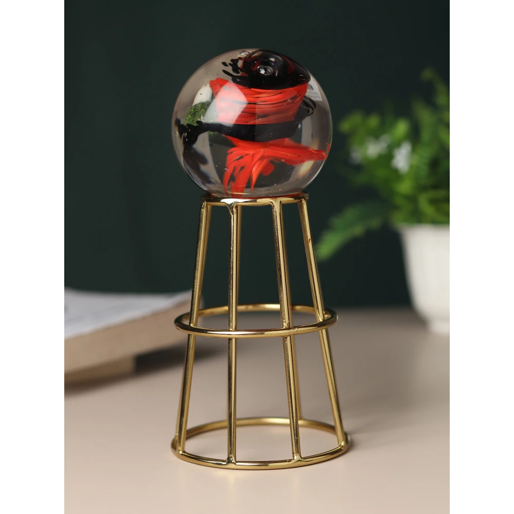 Crystal Orb's Gold & Silver Pedestal with Red Ball