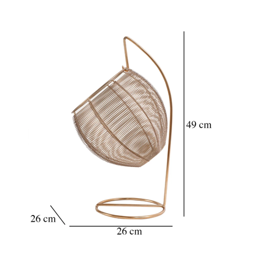 Skye's Fruit & Bread Basket in Gold finish & Yellow