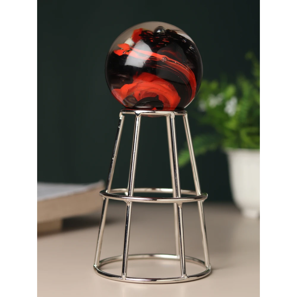 Crystal Orb's Gold & Silver Pedestal with Red Ball