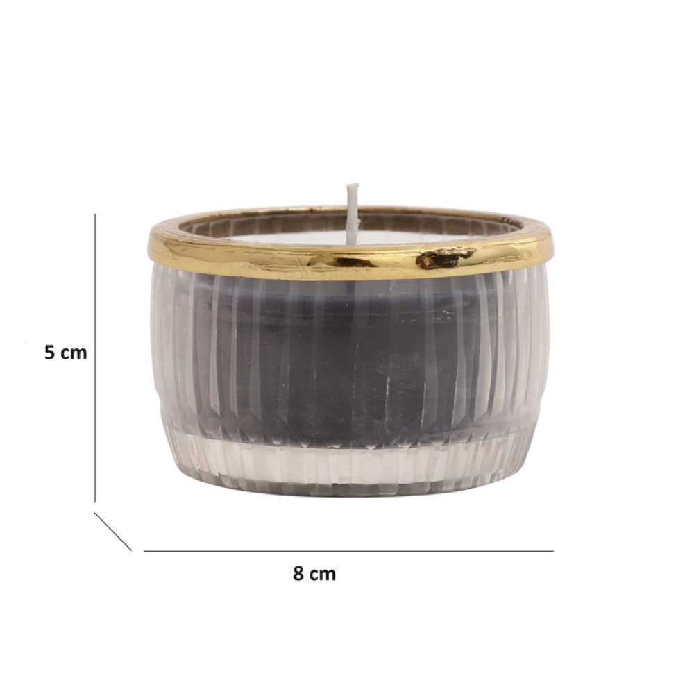 Snowy whisper scented candle glass jar with Golden Ring