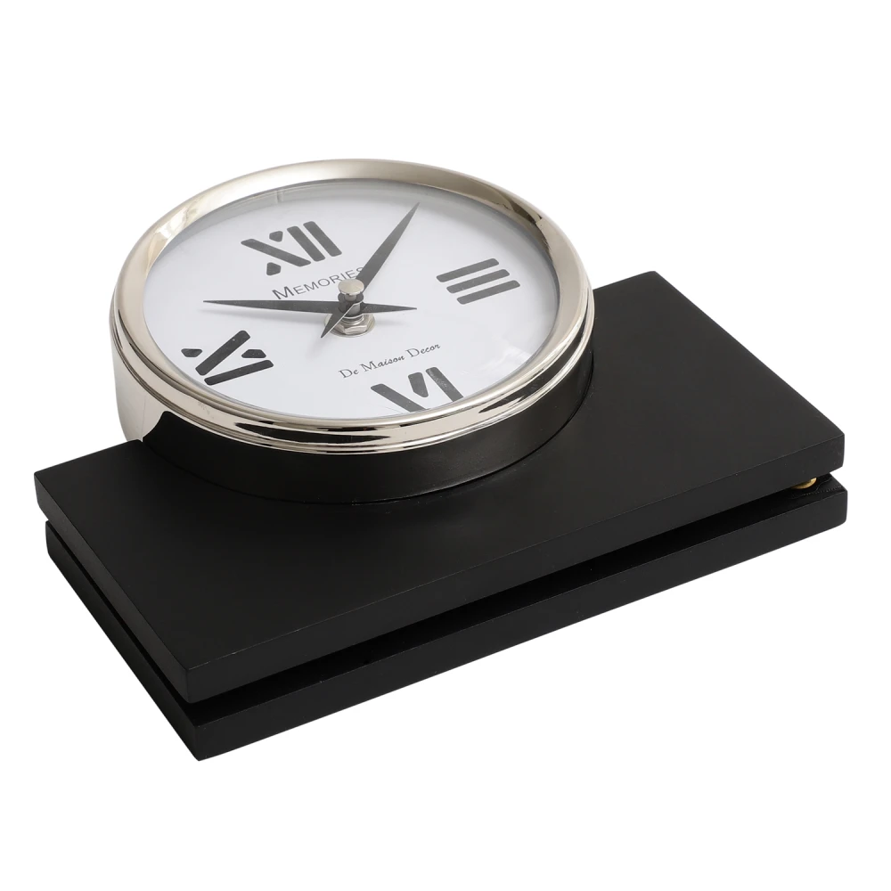 Varner Table clock in Silver & Gold Black
