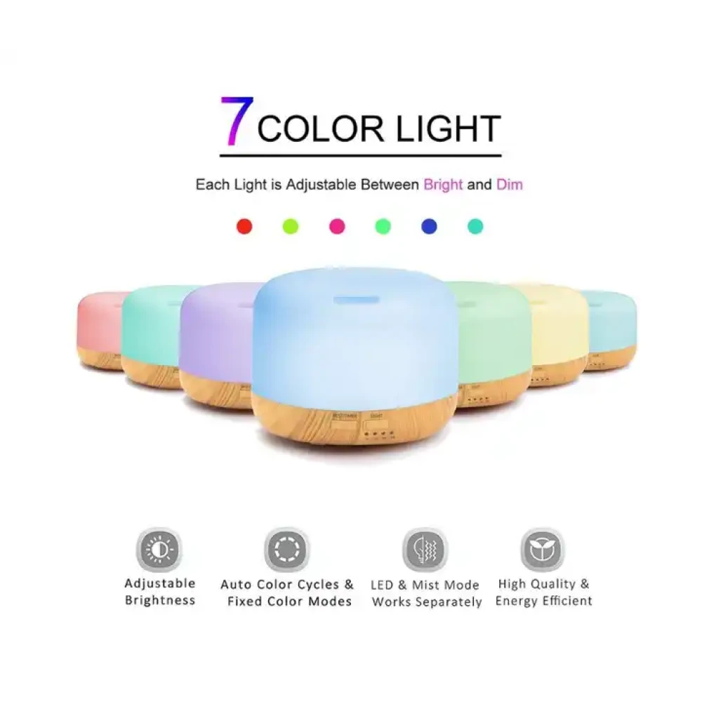 URPOWER Essential Oil Diffuser – Classic Wood Grain Finish with Ultrasonic Technology