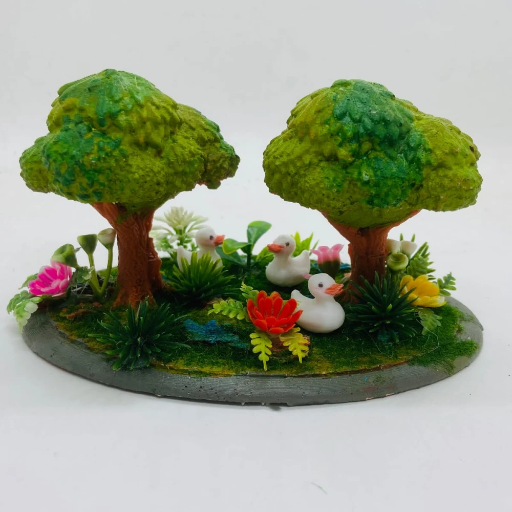 RAKAKART-beautiful GARDEN FOREST, tiny DUCKS miniature set for home & office