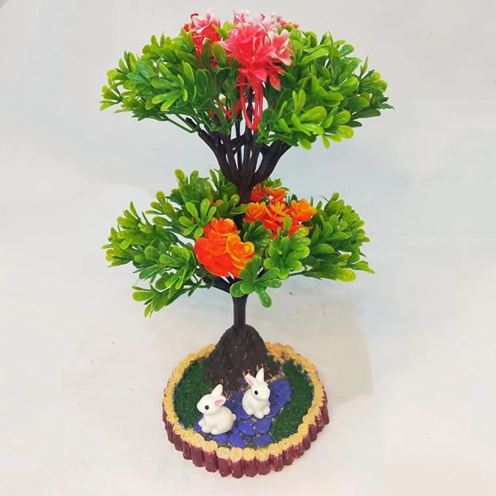 GOLDFISH1 Artificial Plants Rabbit - Flowers and Pot.