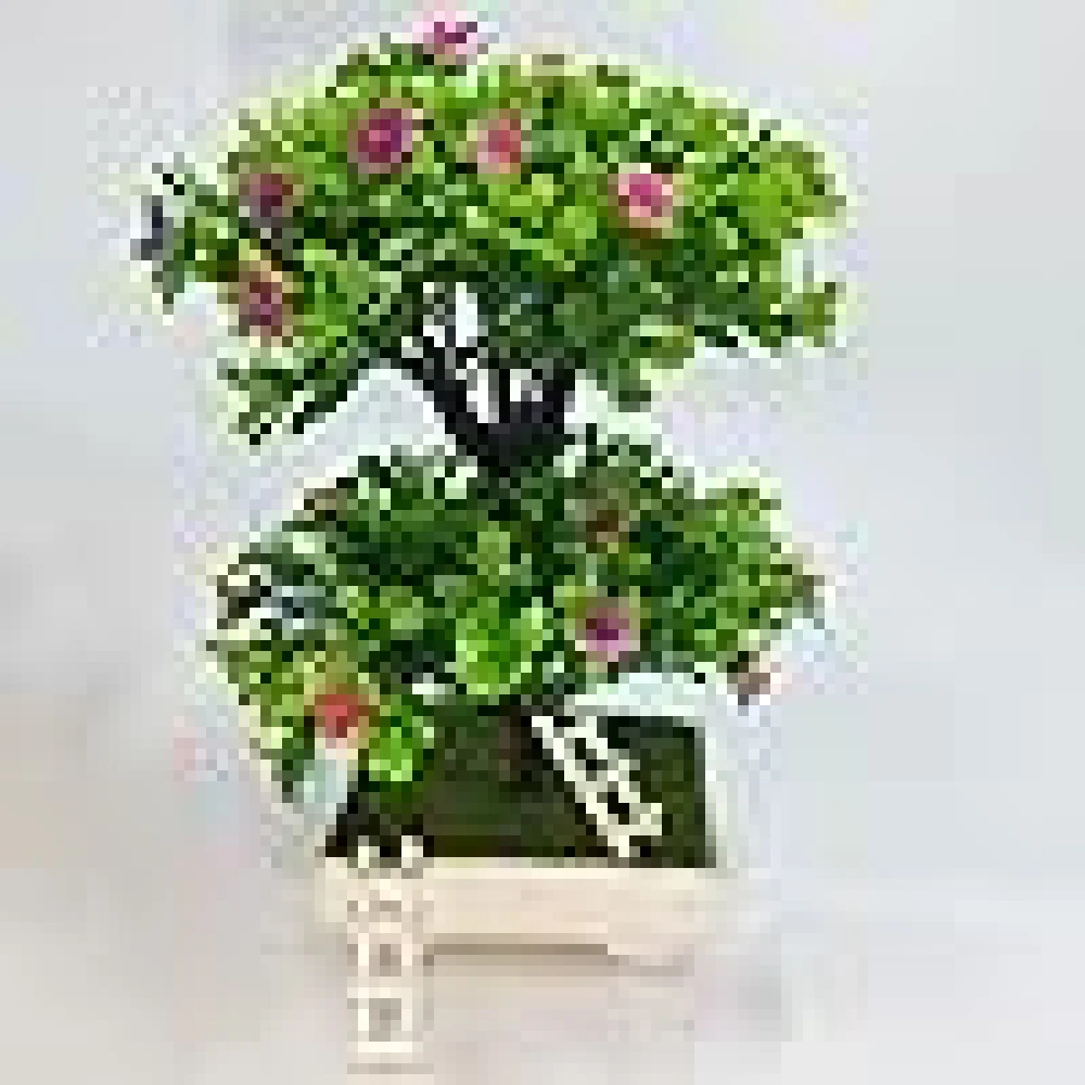 GOLDFISH1 Artificial Bonsai Plant, Flowers with Pot, (Ladders)