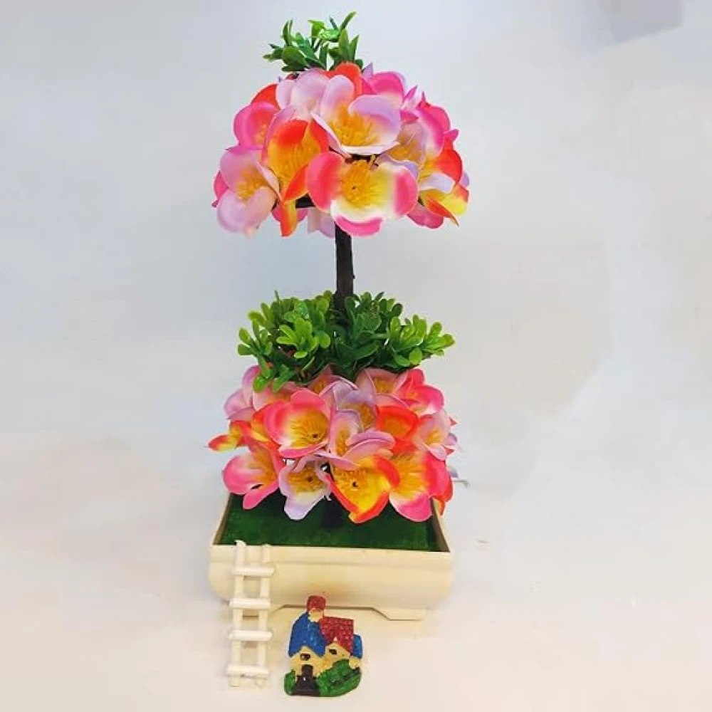 GOLDFISH1 Artificial Plants House and Pot with Flowers