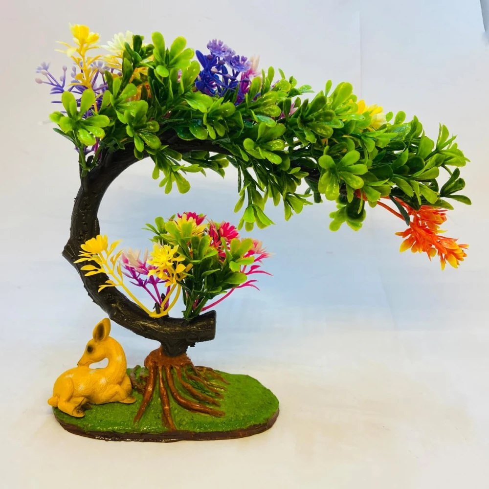 RAKAKART- Beautiful Multicolour Artificial Plant, Mini Deer.