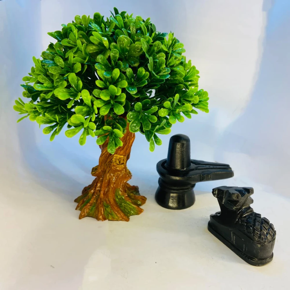 Shivling & The Tree – Sacred Miniature for Spiritual Decor
