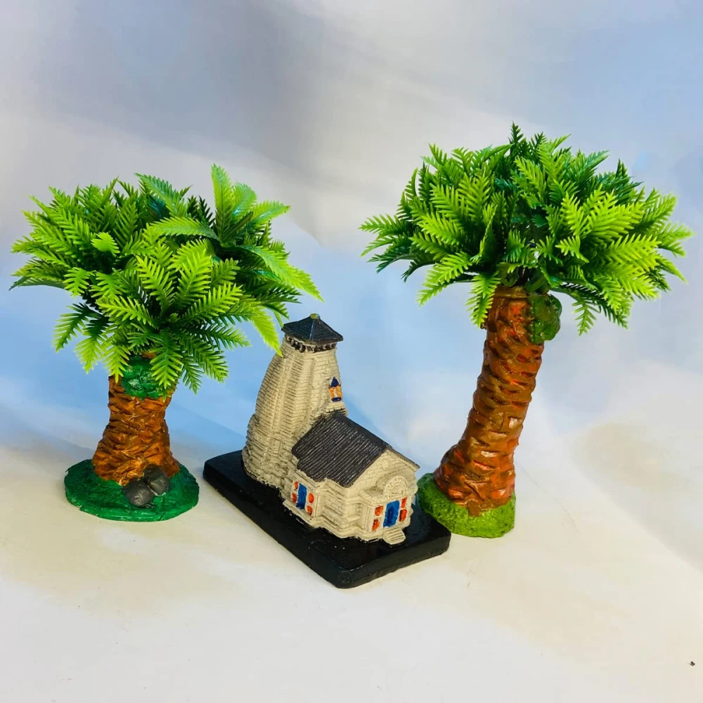 Mini Kedarnath Temple with Trees – Sacred Pilgrimage Decor