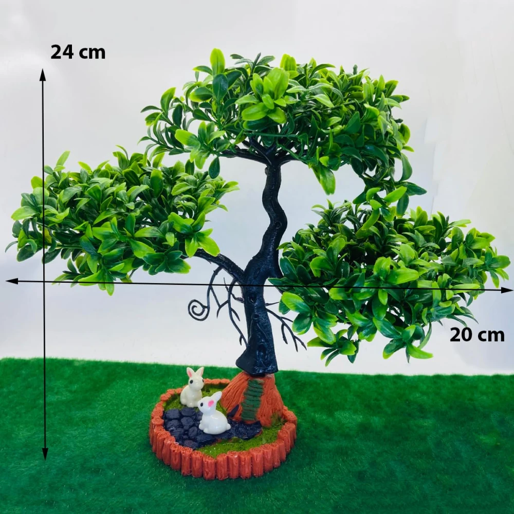 3 Branch Rabbit Design Pot – Charming Decorative Planter with Rabbit Figurines for Home & Garden