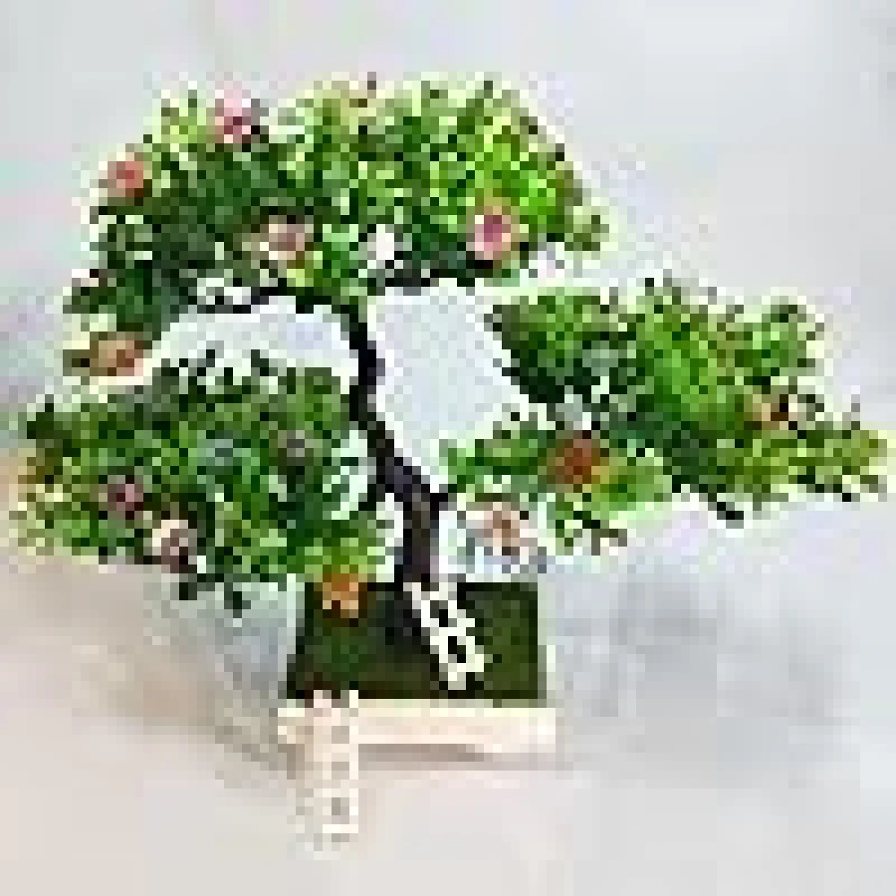 GOLDFISH1 Artificial Bonsai with Plastic Pot, 2 Ladders