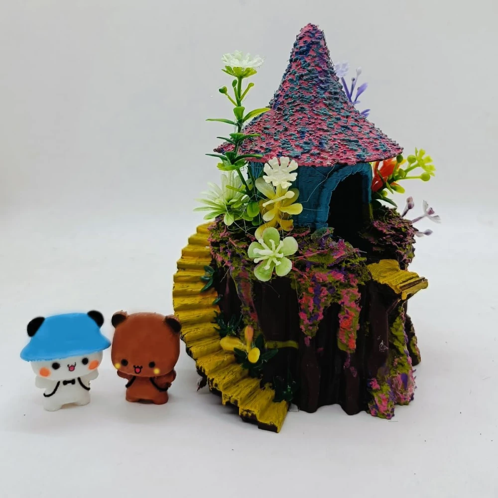 RAKAKART- beautiful miniature bubu dudu& castle set, decorative accessory