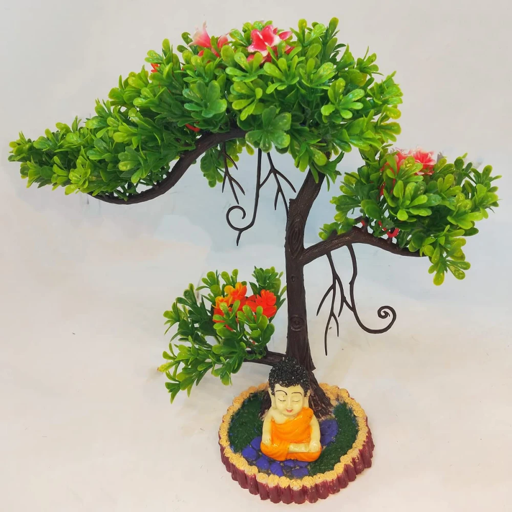GOLDFISH1 Artificial Plants Flowers Plot and Buddha