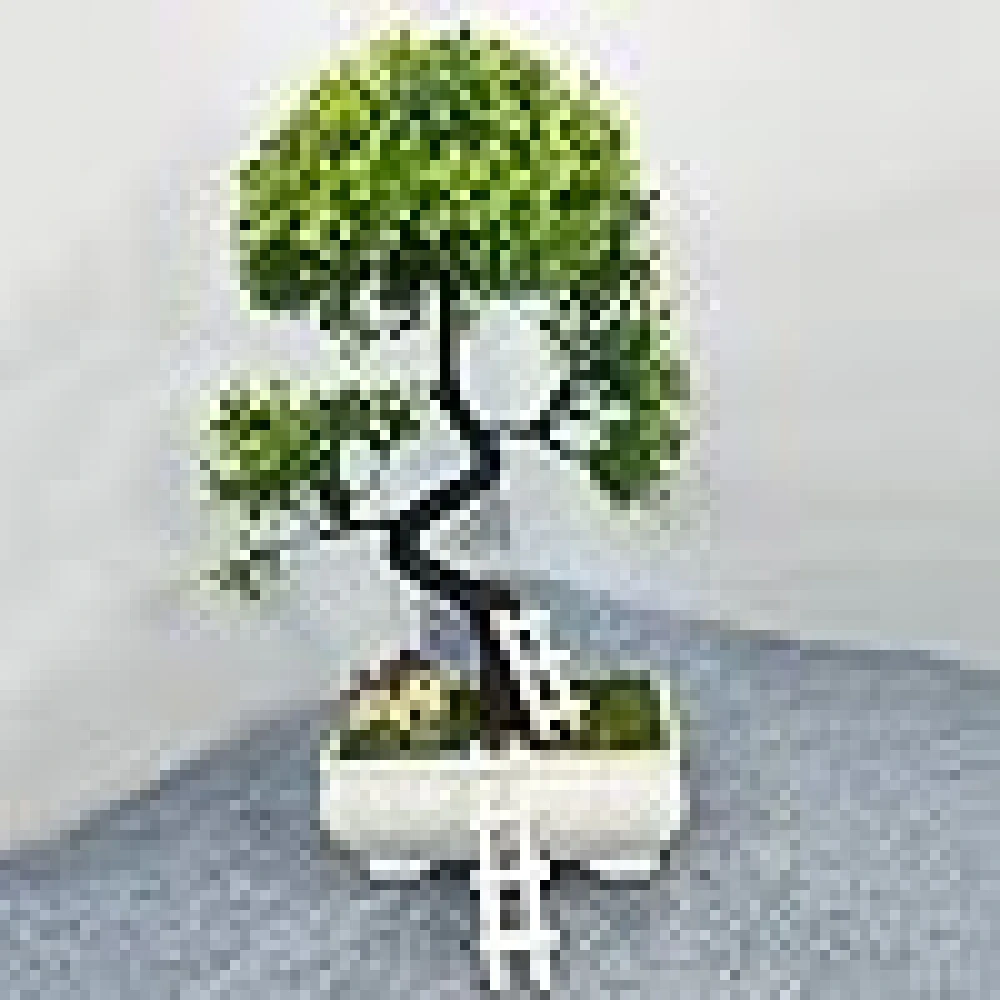 GOLDFISH1 Artificial Green Plant with a Lovely House and ladders.