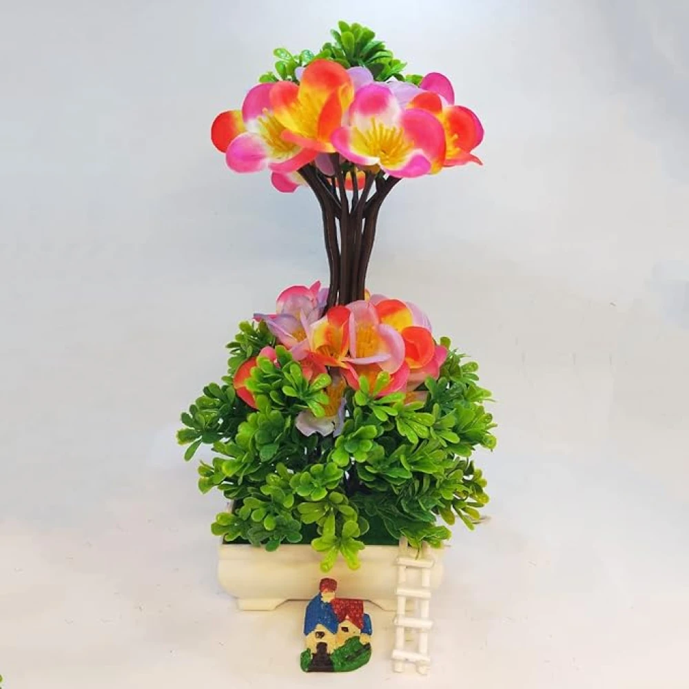 GOLDFISH1 Artificial Tree Ladder and House/Pot with Flowers.