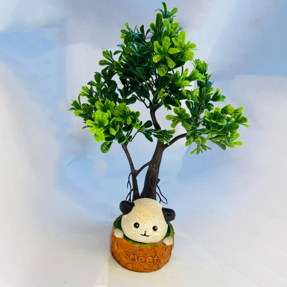 Adorable Bubu Bear Sitting Under the Tree – Miniature Decorative Set