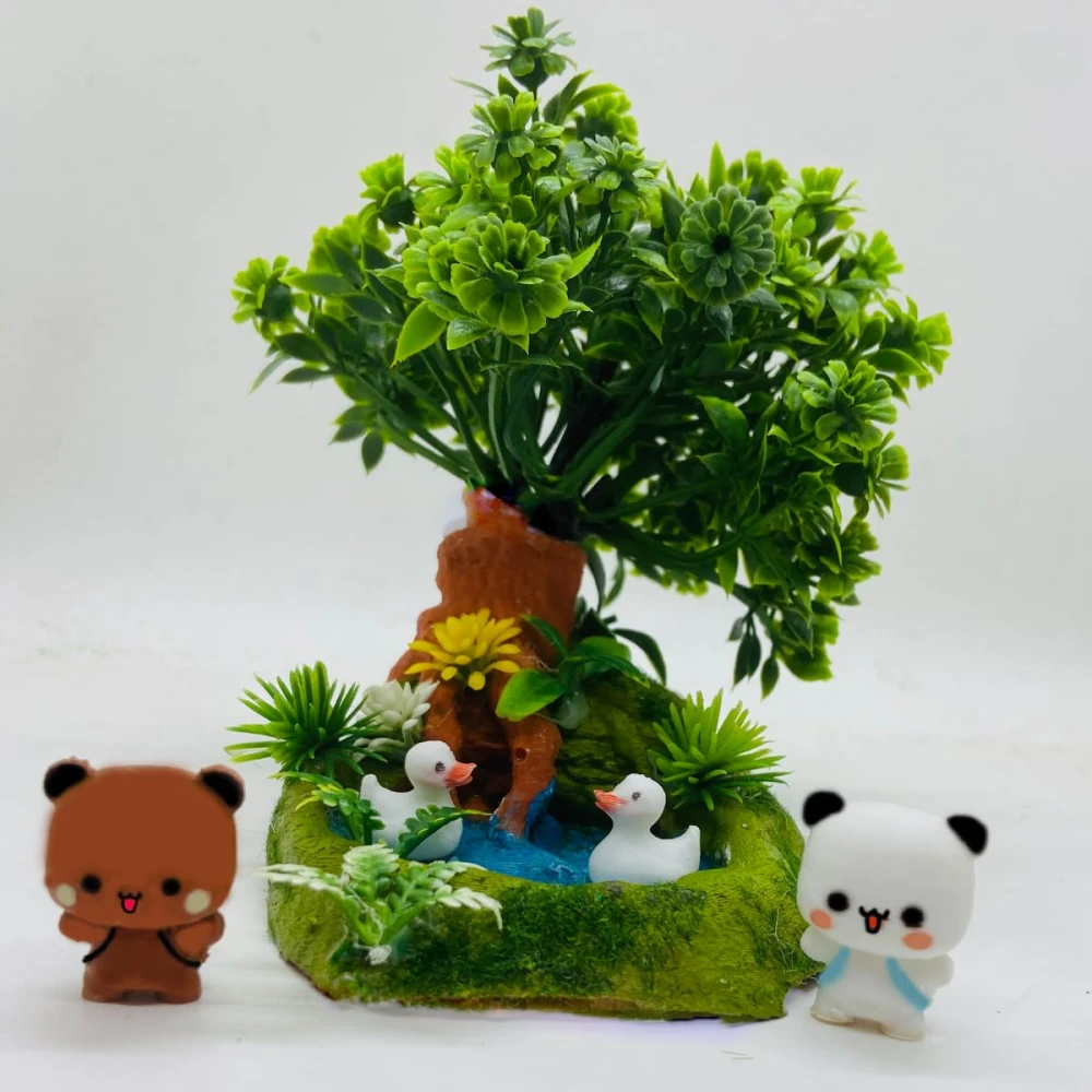 RAKAKART- beautiful miniature BUBU-DUDU set, GARDEN POND//decorative accessory.