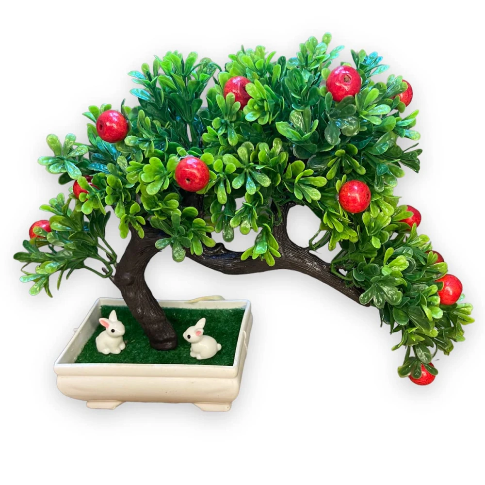 Artificial Tree with Fruits and Rabbits