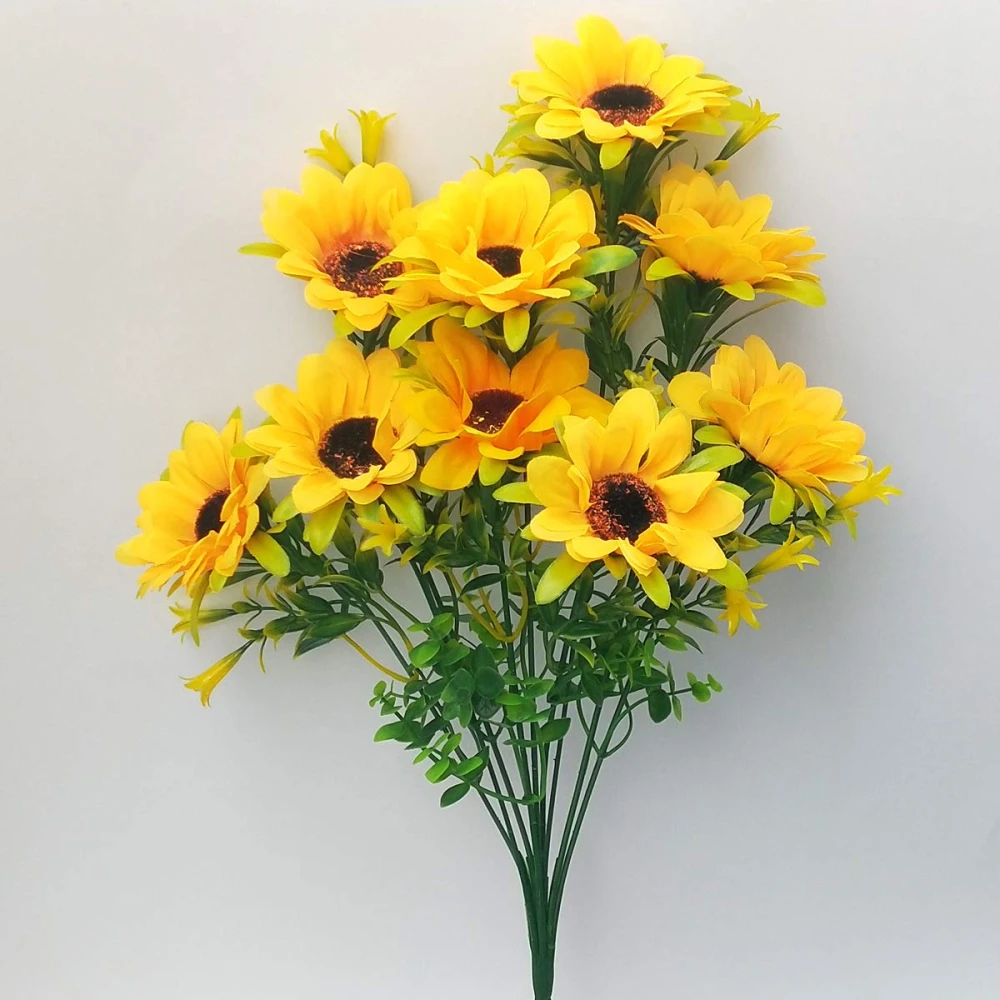 Artificial Sunflower Bunches (Yellow) Pack of 2