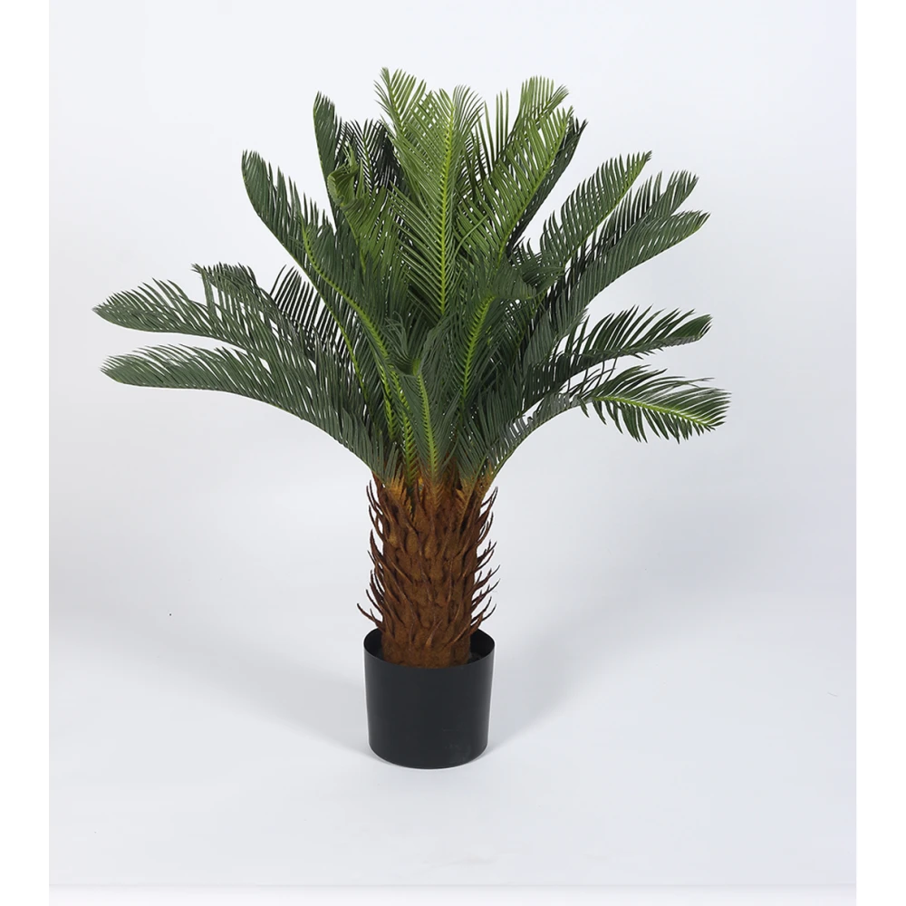 Artificial Plant 33inch Artificial Cycas Plants With Black Pot|Home Decor,Office Decor Perfect Housewarming Gift,Set of 1