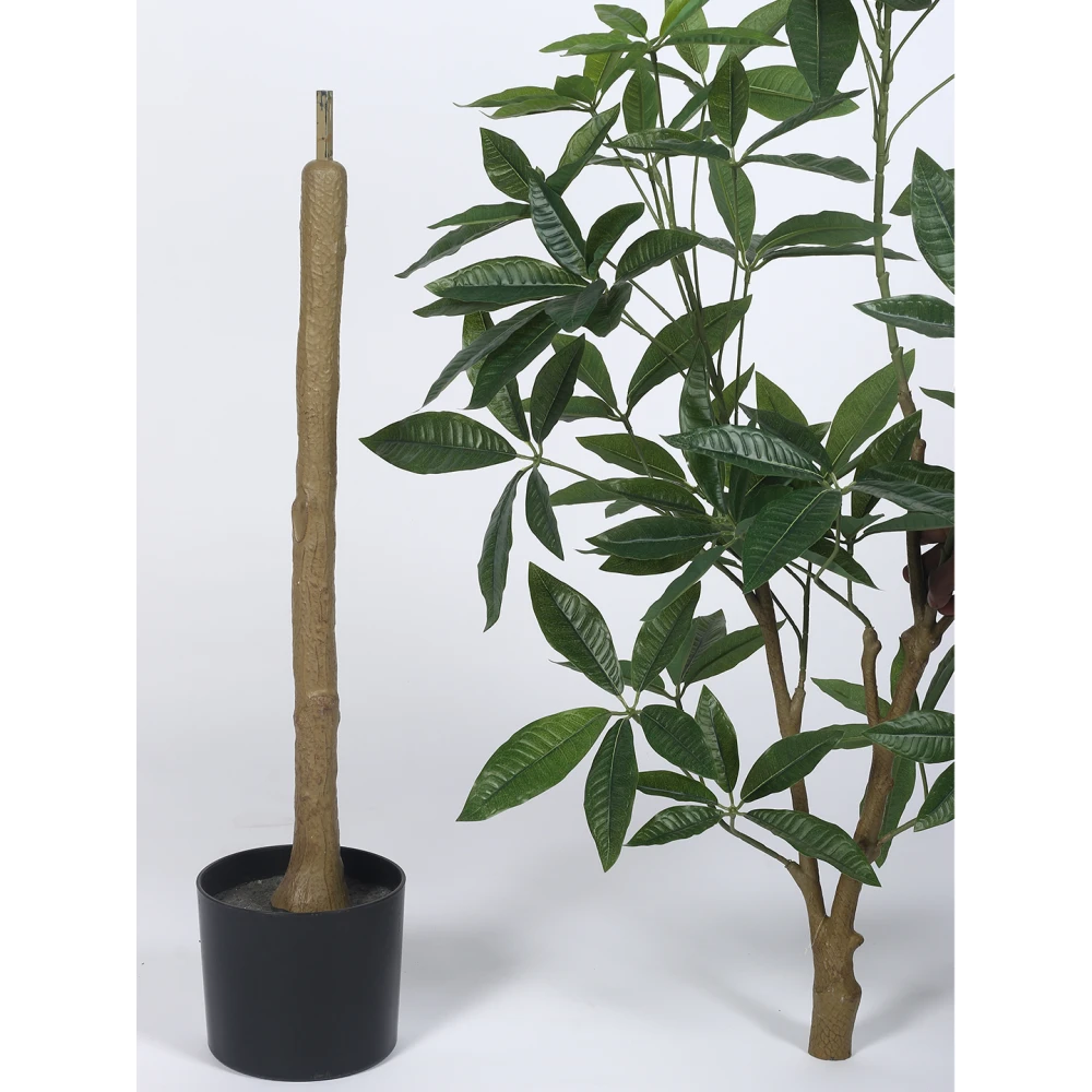 Artificial Plant  66inch Artificial Real Touch Pachira Plants With Black Pot|Home Decor,Office Decor Perfect Housewarming Gift,Set of 1