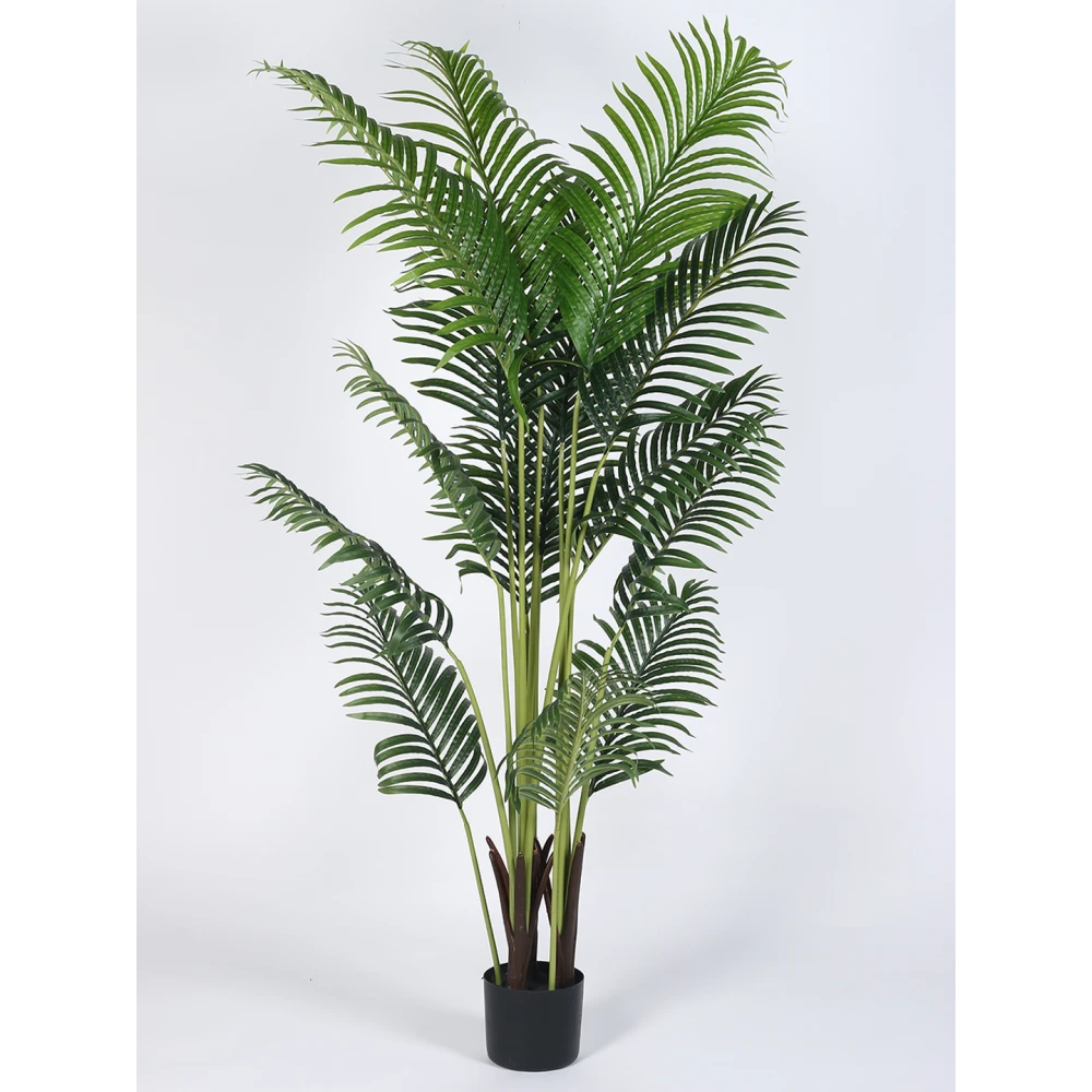 Artificial Plant 63inch Artificial Real Touch Areca Palm Plant With Black Pot |Home Decor,Office Decor Perfect Housewarming Gift,Set of 1