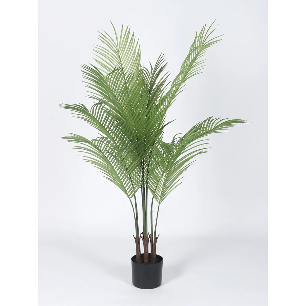 Artificial Plant  51inch Artificial Real Touch Areca Palm Plants big Leaves With Black Pot|Home Decor,Office Decor Perfect Gift,Set of 1