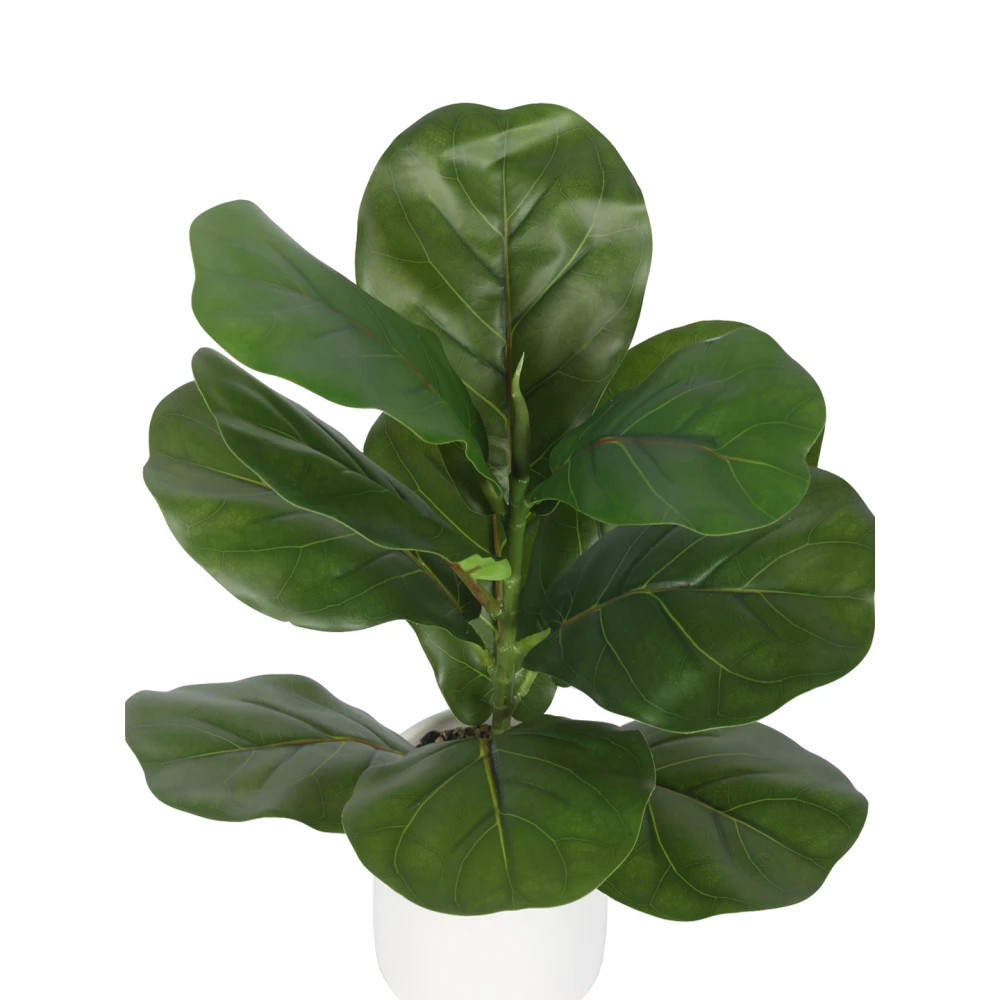 Artificial Plant 13inch Artificial Fiddle Leaf Fig bonsai Plants With Ceramic Pot|Home Decor,Office Decor Perfect Gift,Set of 1