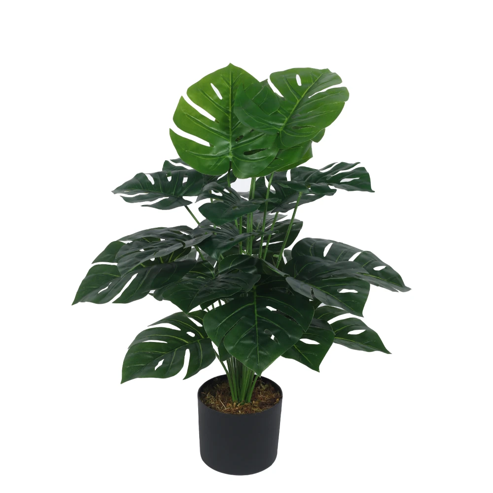 Artificial Plant 31inch Artificial Real Touch Monstera  With Black Pot |Home Decor,Office Decor Perfect decor Gift,Set of 1