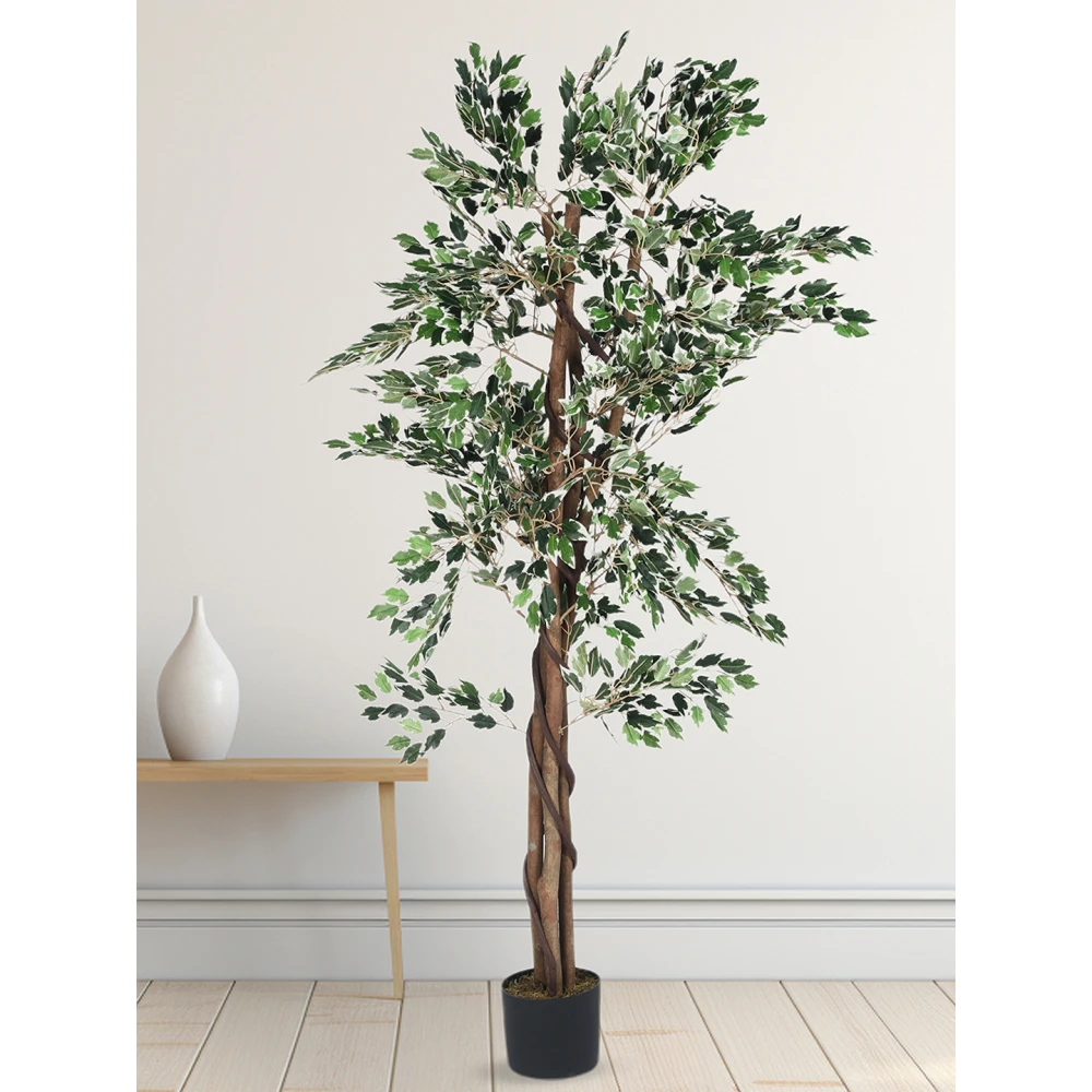 Artificial Plant 63inch Artificial Ficus Plants With Black Pot|Home Decor,Office Decor Perfect Gift,Set of 1
