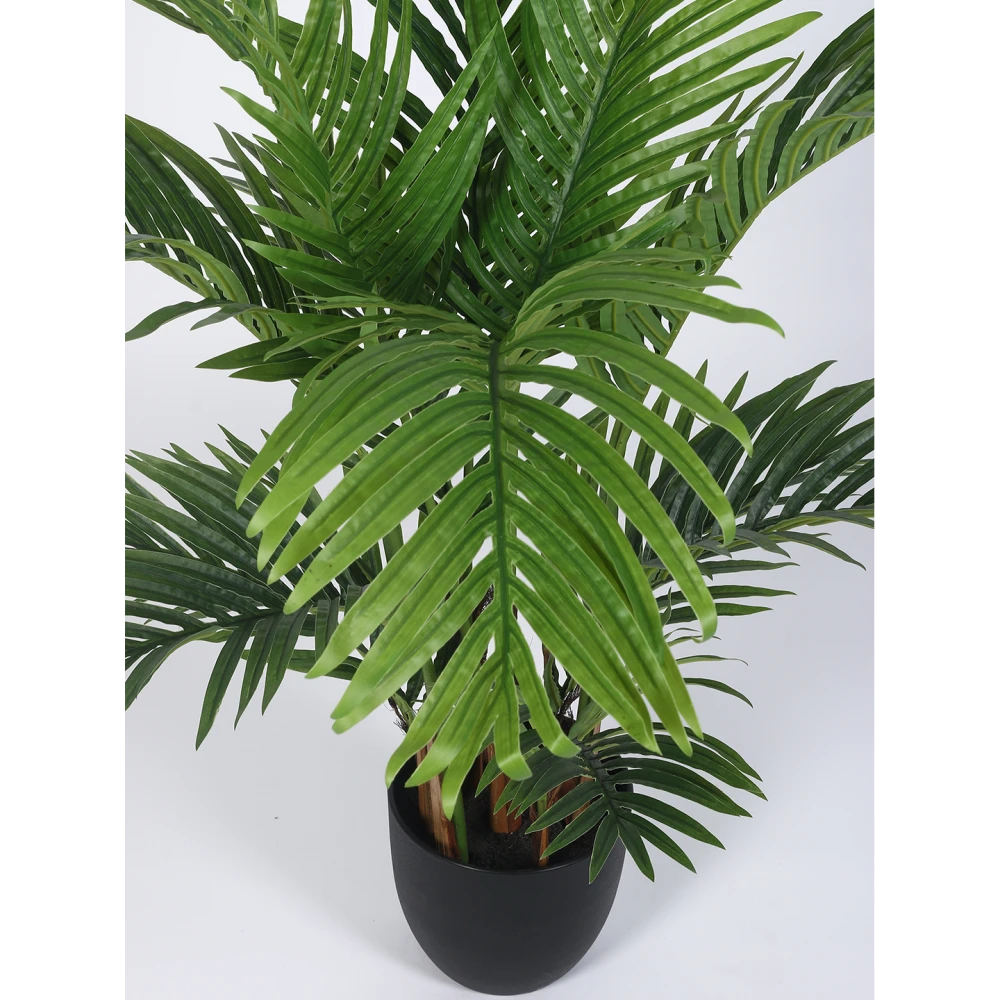 Artificial Plant 47inch Artificial Real Touch Areca Palm Plants big Leaves With Black Pot|Home Decor,Office Decor Perfect Gift,Set of 1