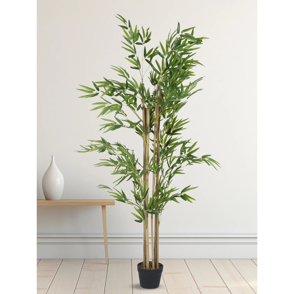 Artificial Plant 59inch Artificial Real Touch Bamboo Plants With Black Pot|Home Decor,Office Decor Perfect Gift,Set of 1