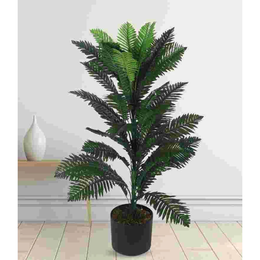Artificial Plant 33inch Artificial Boston Fern Plants With Black Pot |Home Decor,Office Decor Perfect decor Gift,Set of 1