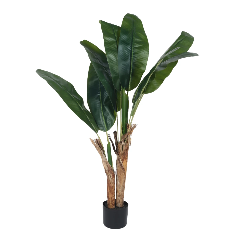 Artificial Plant  55inch Artificial Real Touch Banana Plants With Black Pot |Home Decor,Office Decor Perfect decor Gift,Set of 1