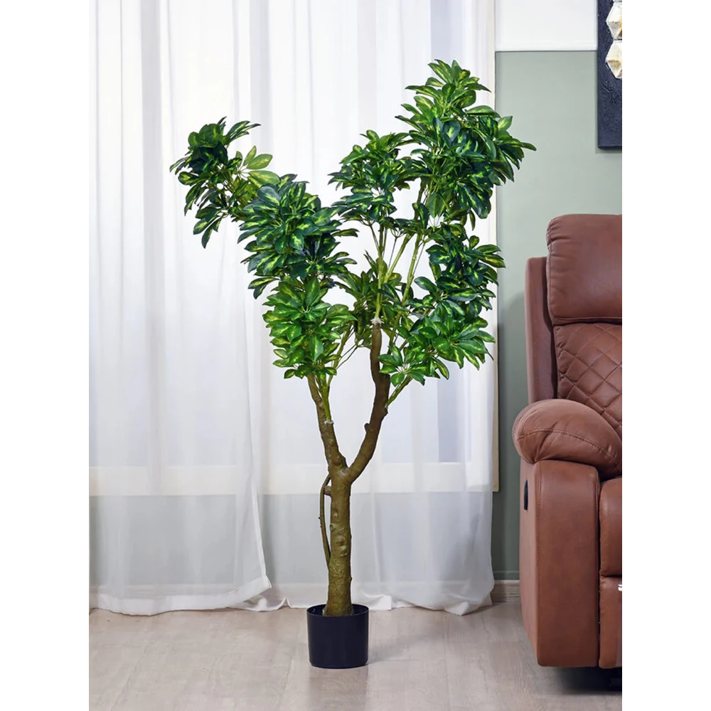 Artificial Plant 55inch Artificial Schefflera Plants With Black Pot for Indoor & Outdoor with pot for Interior Decor/Home Decor/Office Décor