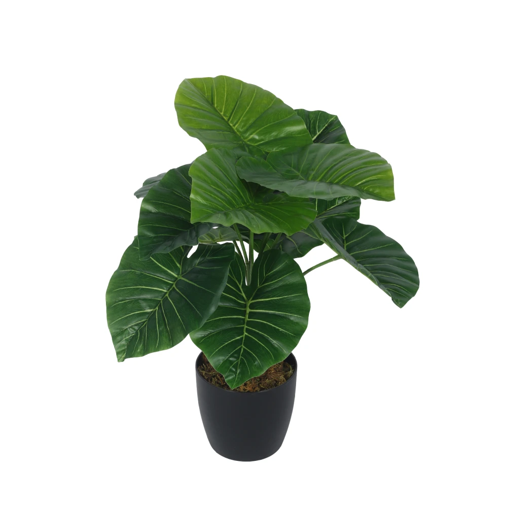 Artificial Plant  21inch Artificial Real Touch Monstera With Black Pot |Home Decor,Office Decor Perfect decor Gift,Set of 1
