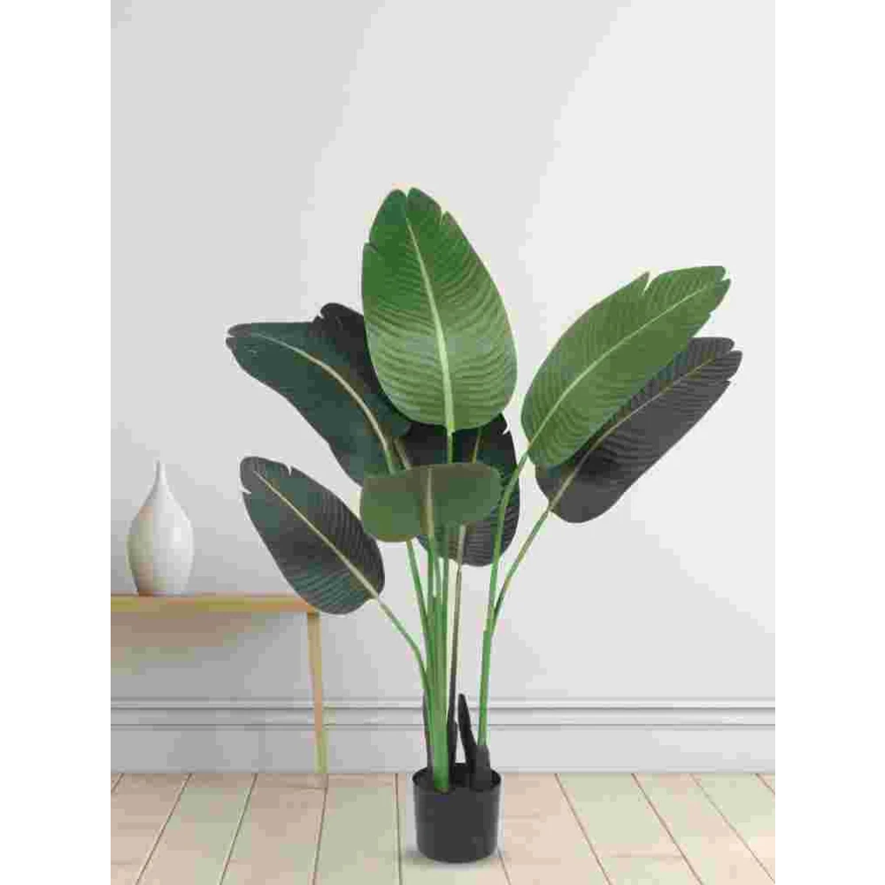 Artificial Plant 47inch Artificial Bird of Paradise Banana Plants With Black Pot |Home Decor,Office Decor Perfect decor Gift,Set of 1