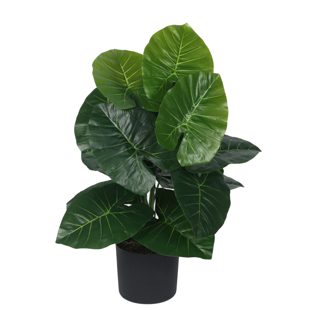 Artificial Plant 27inch Artificial Real Touch Dieffenbachia With Black Pot |Home Decor,Office Decor Perfect decor Gift,Set of 1