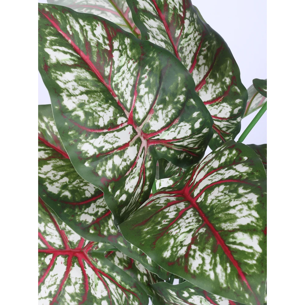 Artificial Plants 24inch Artificial Tropical Caladium Plants With Black Pot|Home Decor,Office Decor Perfect Housewarming Gift,Set of 1