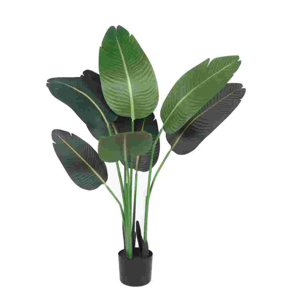 Artificial Plant 47inch Artificial Bird of Paradise Banana Plants With Black Pot |Home Decor,Office Decor Perfect decor Gift,Set of 1